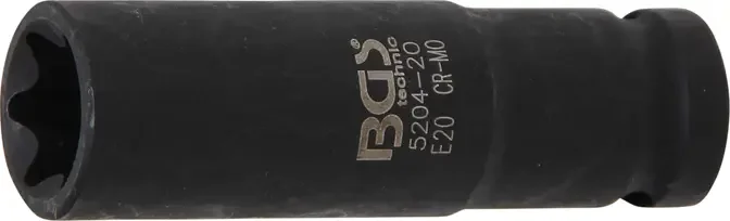 Zlevněný Nástrčná hlavice 1/2" E-Profil E20 BGS105204-20, prodloužená, tvrzená (BGS105204-20)