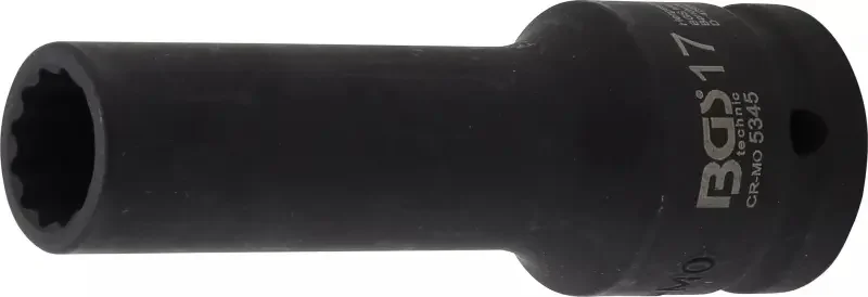 Značkový Nástrčná hlavice 3/4" 17 mm BGS105345, prodloužená, tvrzená, 12hranná (BGS105345)