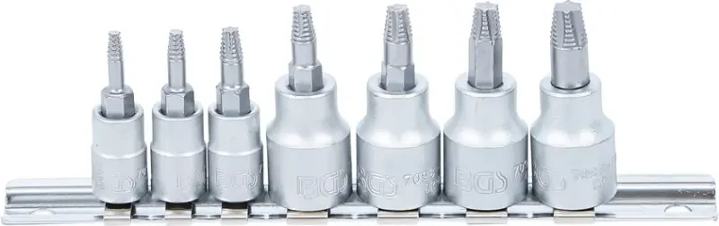 Zástrčné hlavice 1/4" a 3/8" pro poškozené šrouby T10 ÷ T40 BGS107098 (Sada 7 dílů) (BGS107098) Vrácení Zdarma