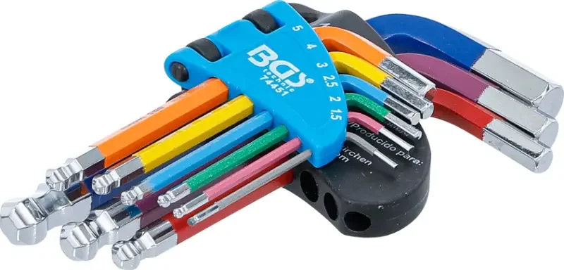Zástrčné klíče šestihran 1,5 ÷ 10 mm BGS1074451 vícebarevné, krátké (Sada 9 dílů) (BGS1074451) Rychlé Dodání