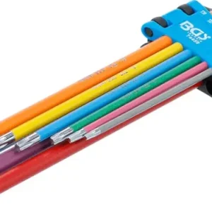 Zástrčné klíče T-profil T10 ÷ T50 BGS1074459 vícebarevné, extra dlouhé (Sada 9 dílů) (BGS1074459) Akce