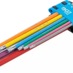Akční Cena Zástrčné klíče T-profil (pro TORX) T10 ÷ T50 BGS1074462 Vícebarevné, extra dlouhé (Sada 9 ks) (BGS1074462)