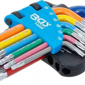 Zástrčné klíče T10 ÷ T50 Multicolour, krátké s kulovou hlavou (Sada 9 ks) BGS1074466 (BGS1074466) Oblíbený