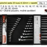 Značkový Klíče očkoploché sada 25 kusů 6-32mm v kazetě