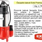 Aktuální Čerpadlo ponorné kalové 250 W9000 l / min.Extol Premium 8895000
