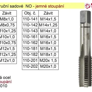 Závitníky ruční sadové M6x0,75 NO jenmý závit Doprava Zdarma