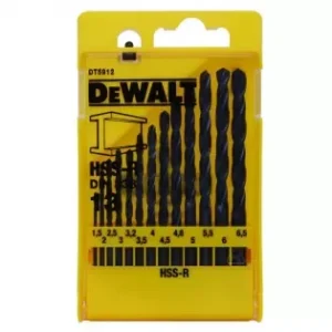 13-ti dílná sada vrtáků do kovu HSS-R DIN 338 DeWALT DT5912 Nová Kolekce