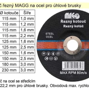 Zlevněný Kotouč řezný na ocel 125x1,6mm MAGG