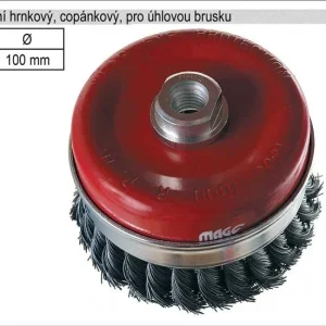 Akce Kartáč rotační hrnkový 100mm copánkový pro úhlovou brusku (TR253135)