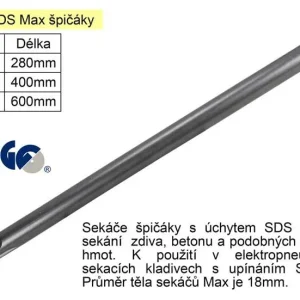 Aktuální Sekáč SDS MAX špičák délka 600mm
