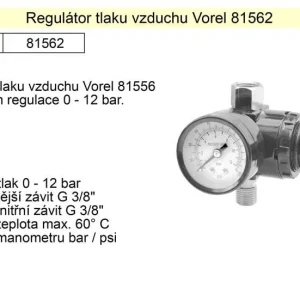 Regulátor tlaku vzduchu Vorel 81562 Novinka
