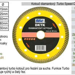 Značkový Kotouč diamantovýturbo-speed pro úhlové brusky DKTK180