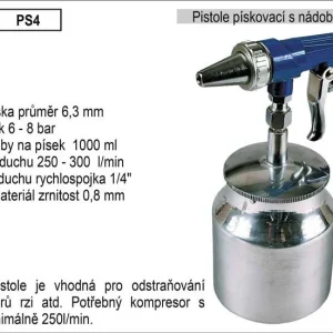 Pistole pískovací s nádobkou objem 1000 ml Finální Výprodej