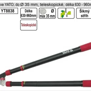 Zlevněný Nůžky na větve YATO 610-950mm půlkulatý břit teleskopické