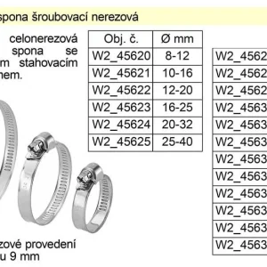 Značkový Hadicová spona šroubovací nerezová40-60 mm
