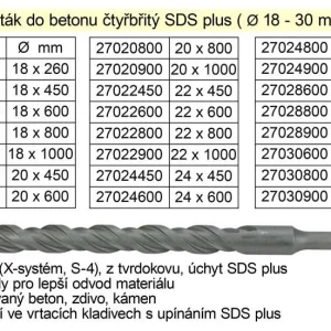 Akce Vrták do betonu čtyřbřitý SDS plus 18x 800mm
