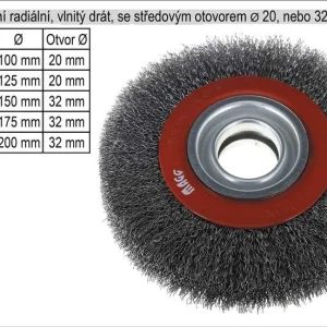 Aktuální Kartáč rotační radiální 175mm vlnitý drát s otvorem 20mm