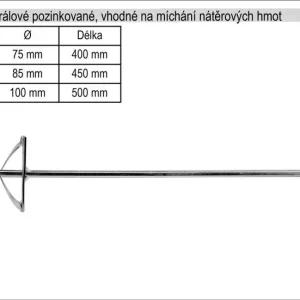 Značkový Míchadlo Turbo85 x 450 mm pozinkované