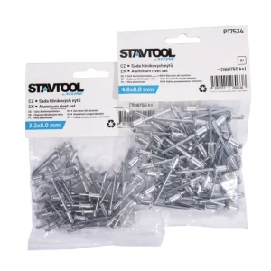 Značkový STAVTOOL Sada hlinikových nýtů | 3,2x6 mm (1bal/50ks)