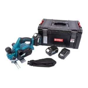 Zlevněný XTLINE Aku hoblík 18 V + 2 baterie 5.0 Ah + nabíječka 3.5 A + box