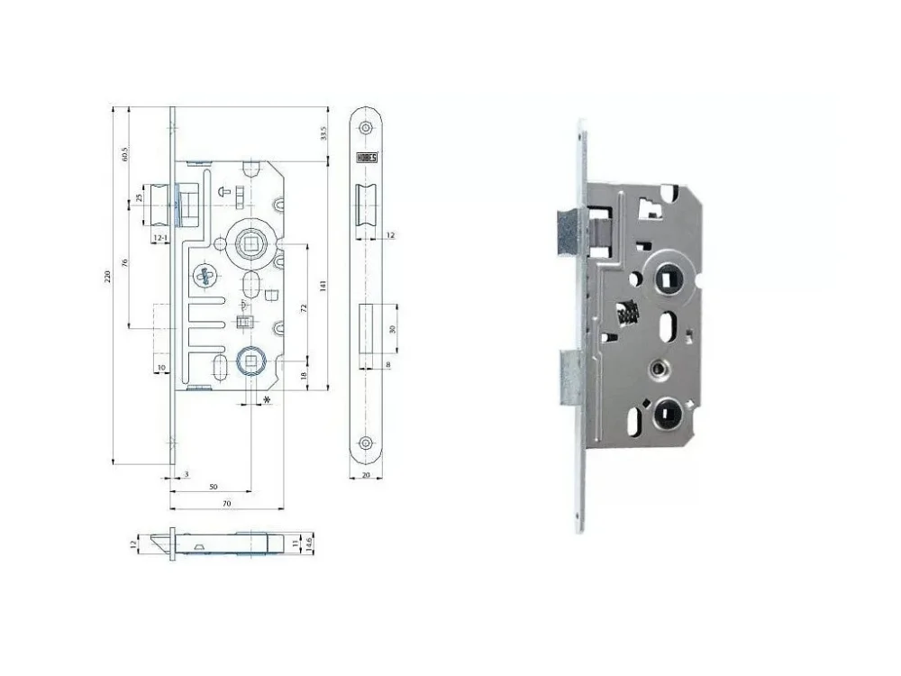 Zámek K 242 P WC 6x6 PBzn 72/70 Autentický