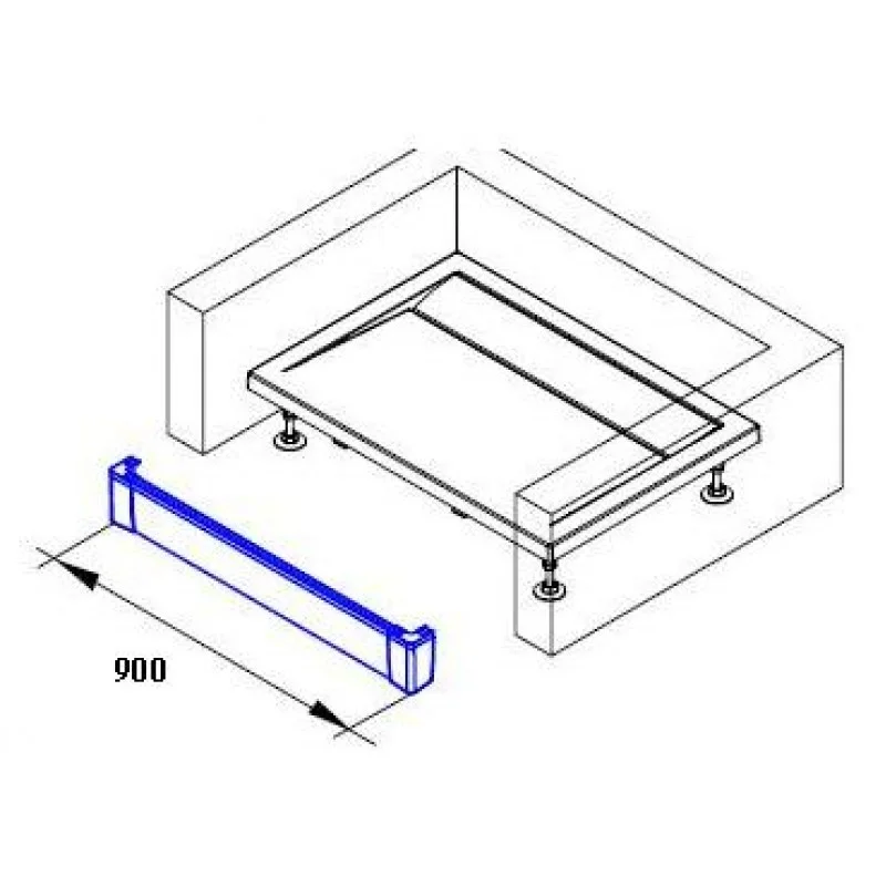 Zlevněný RONAL PWII ILA hliníkový přední panel 90 cm, pro obdélníkovou vaničku, bílá PWII09004