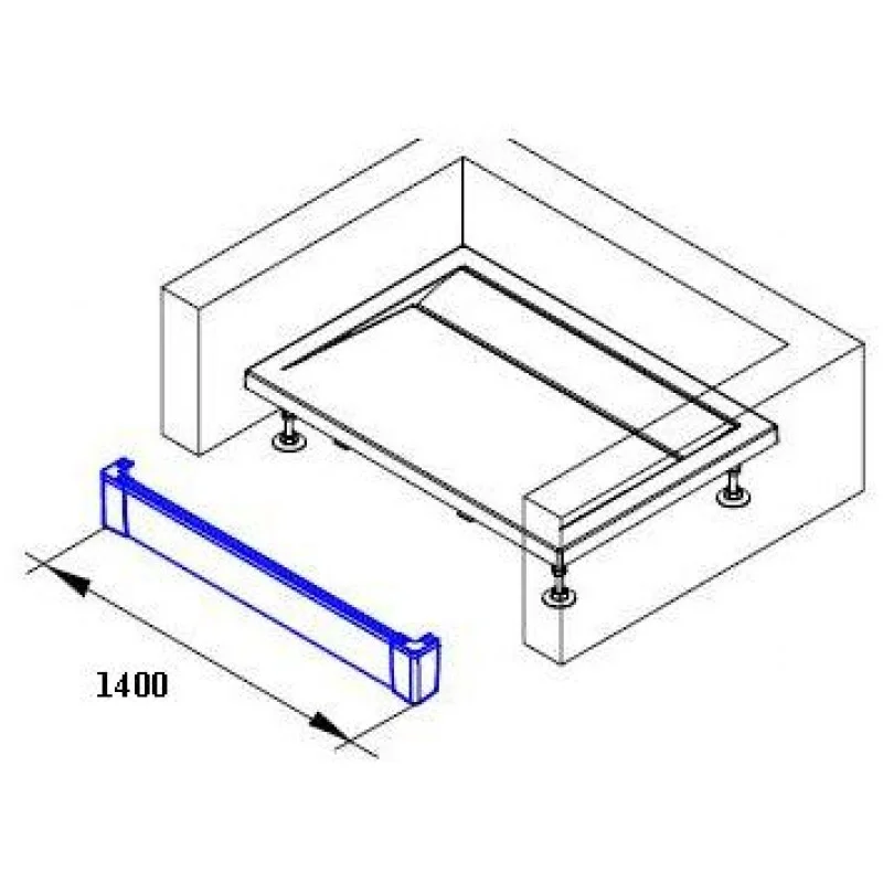 Akce RONAL PWII ILA hliníkový přední panel 140 cm, pro obdélníkovou vaničku, chrom PWII14050