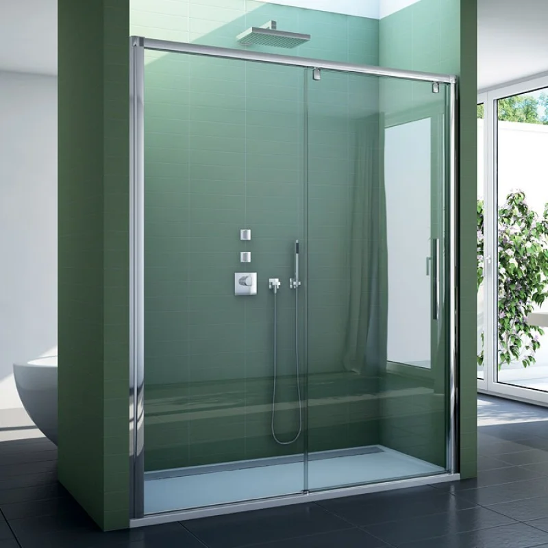 Značkový RONAL PLS2 Pur Light S posuvné dveře + stěna 140 cm, vlevo, barva*/sklo Cristal perly PLS2G140SF44