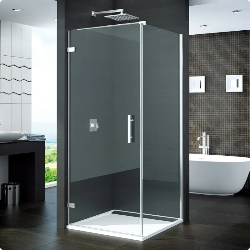 Značkový RONAL PUDT2P Pur boční stěna s profilem, 1001-1600x <2000mm, chrom/durlux PUDT2PSM41022