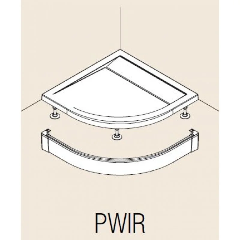 Akce RONAL PWIR ILA hliníkový přední panel 90 cm, pro čtvrtkruhovou vaničku, černá PWIR5509006