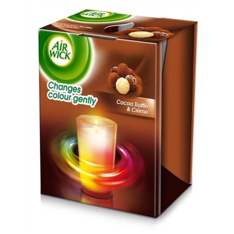 Air Wick svíčka Multicolor Čokoláda a Praskající oheň 155 g, 123562 Oblíbený