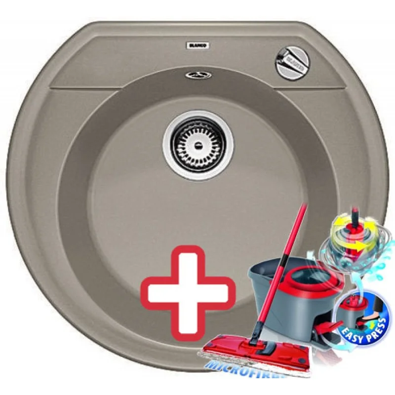 Akční Cena BLANCO Rondoval dřez Silgranit tartufo 517392 + ZDARMA VILEDA MOP Easy Wring