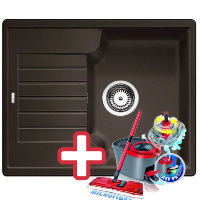 Zlevněný BLANCO Zia 40 S Silgranit dřez káva, 516927 + ZDARMA VILEDA MOP Easy Wring