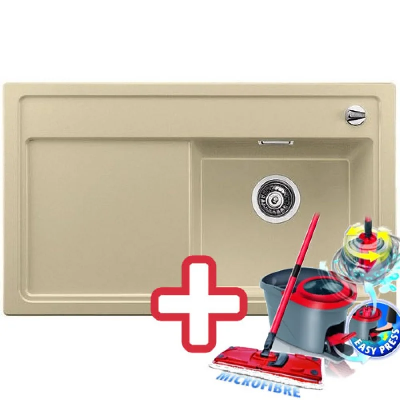 Značkový BLANCO Zenar 45 S dřez Silgranit béžová champagne, pravý 516664 + ZDARMA VILEDA MOP Easy Wring