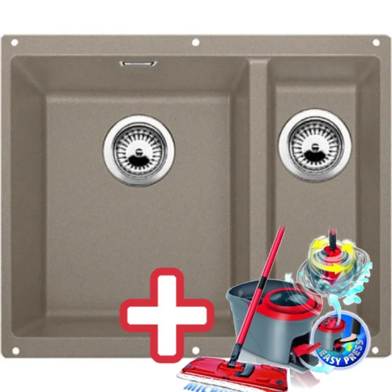 Aktuální BLANCO Subline 340/160 - U dřez Silgranit tartufo 517430 + ZDARMA VILEDA MOP Easy Wring