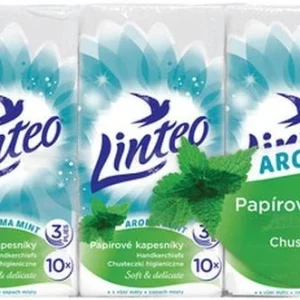 Akční Nabídka LINTEO Papírové kapesníky máta 10x10ks, bílé, 3-vrstvé 301334