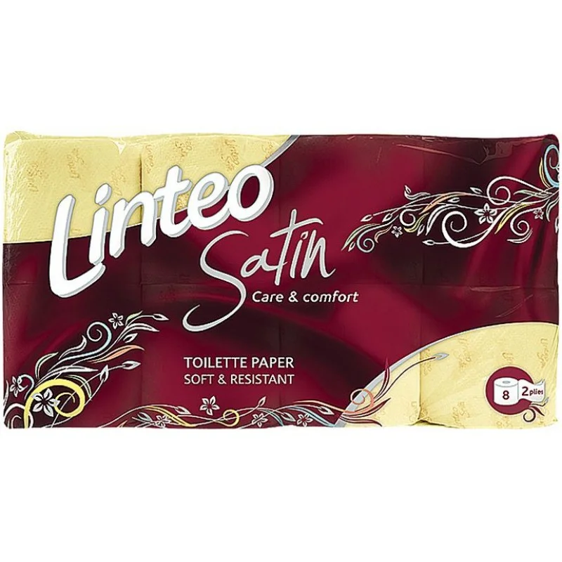 Značkový LINTEO SATIN Toaletní papír 8 rolí, zelený, 2-vrstvý 20626