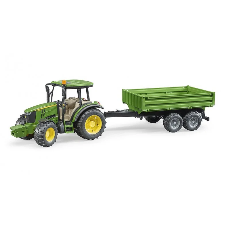 Akce Bruder Traktor John Deere 5115M s přívěsem se sklopnými bočnicemi 1:16 02108