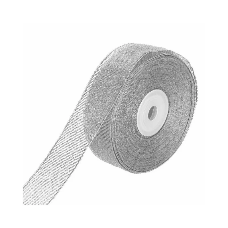 Zlevněný SPRINGOS Dekorační stuha 25mm x 22m, stříbrná