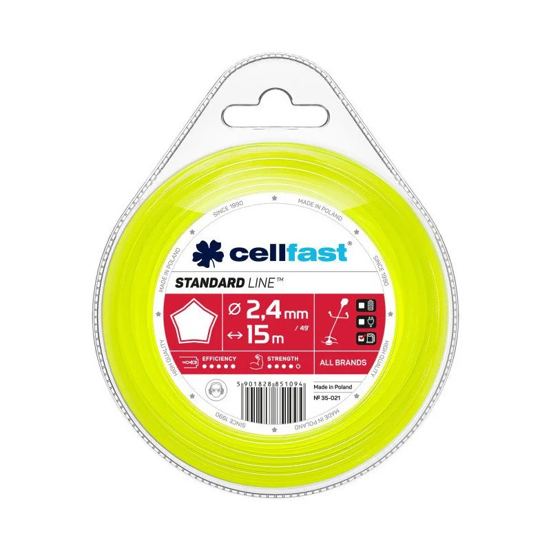 Značkový Cellfast Žací lanko hvězda STANDARD 3,0mm x 15m