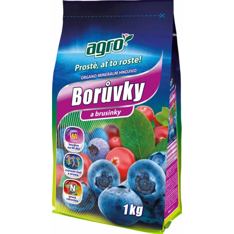 AGRO Organicko-minerální hnojivo na borůvky a brusinky 1 kg Ověřený