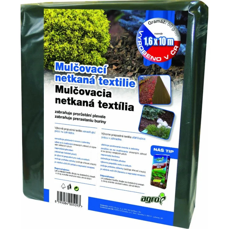 AGRO Mulčovací netkaná textilie 50 g, černá, 3,2x5 m Super Cena