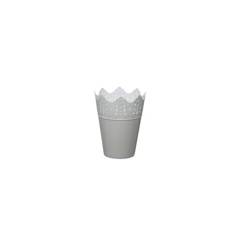 AbLine Plastový obal na květináč Korunka 16,5x22 cm stříbrný Nejlepší Volba
