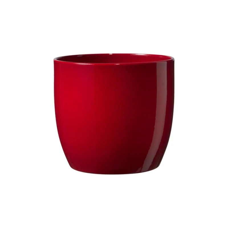 AbLine Keramický obal na květináč 13 cm Basic, červený Doprava Zdarma