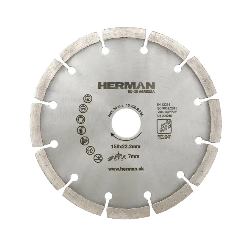 Značkový HERMAN Diamantový kotouč BD-20 Agressa 150 mm