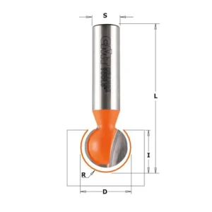 Značkový CMT C968 Drážkovací kulová fréza - R9,52 D19,05x17,4 L63,5 S=8