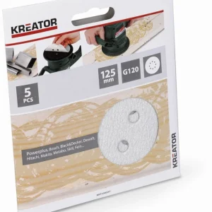 5x Brusný papír Kreator 125 mm G120 KRT230557 Výhodná Nabídka