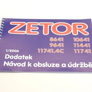 Zetor 222.212.412 Návod k obsluze a ůdržbě Z Forterra 11741.4C dodatek Nová Kolekce